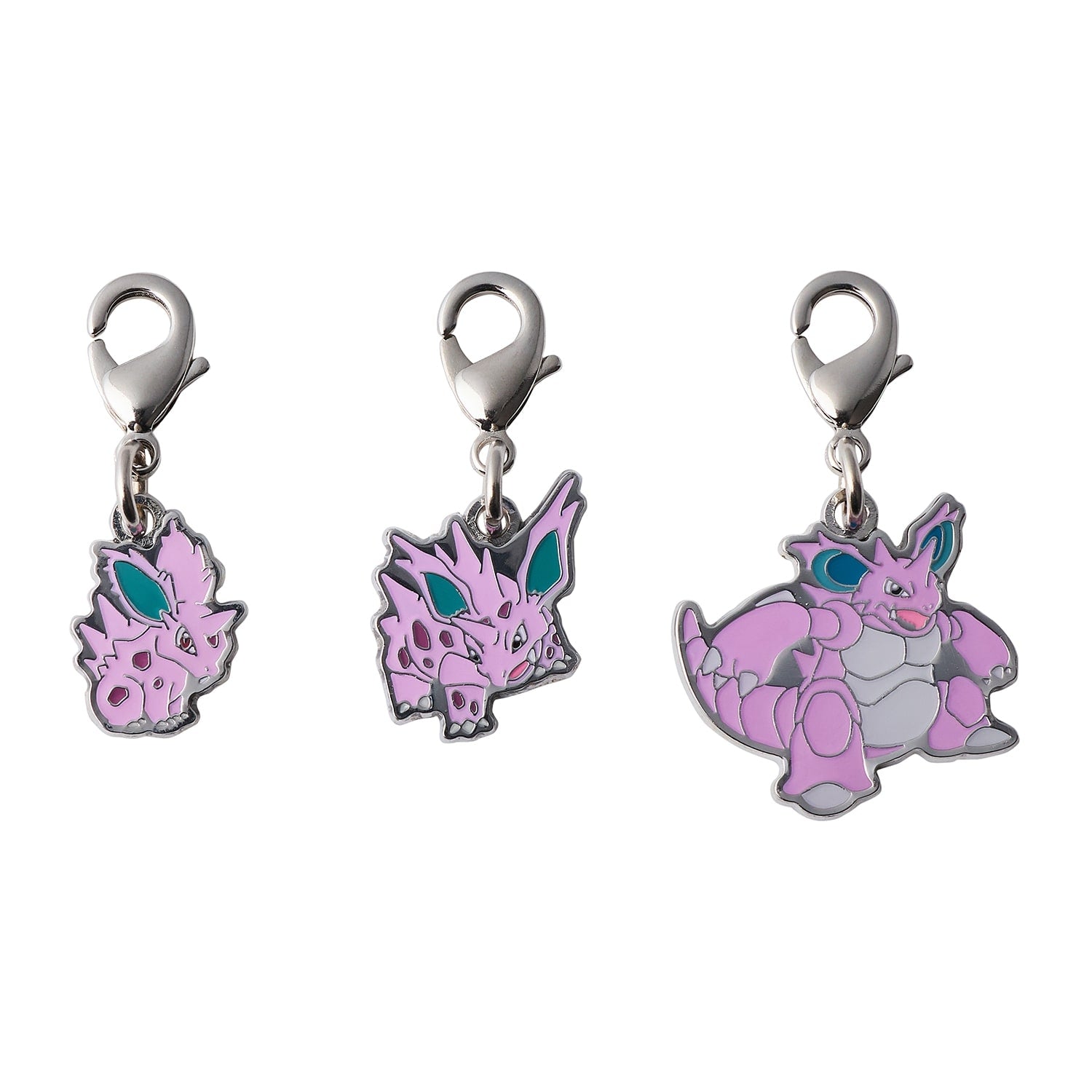 National encyclopedia metal charms from Japan, featuring Pokemon characters in detailed design