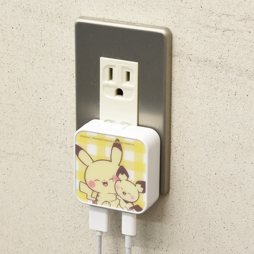 Pokepiece USB/USB Type-C AC adapter Pikachu & Pichu