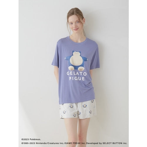 [gelato pique] Cool touch print T-shirt & shorts set navy
