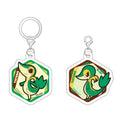 Pokemon Acrylic Marker Charm Set Vol.3 Snivy design from Japan, featuring a green snake-like Pokemon character