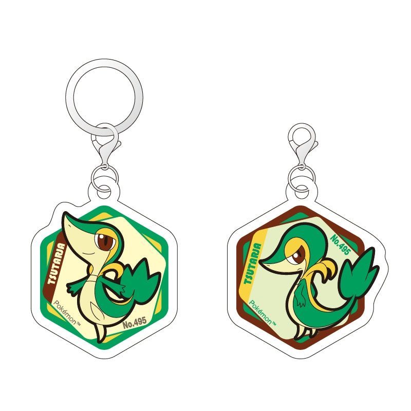 Pokemon Acrylic Marker Charm Set Vol.3 Snivy design from Japan, featuring a green snake-like Pokemon character