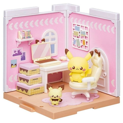 Poke Peace House Hobby Room Pichu & Pikachu figure from Japan, featuring Pichu and Pikachu in a hobby room