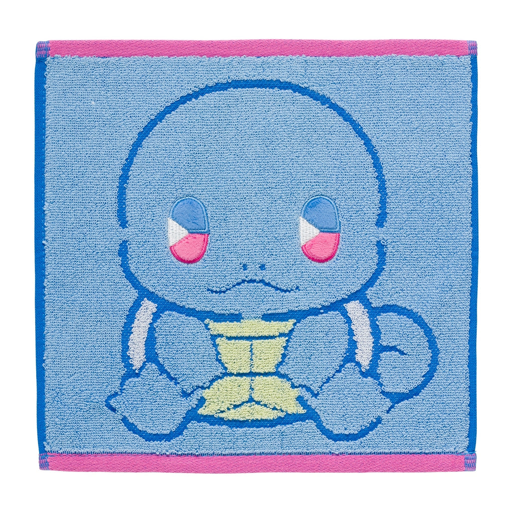 Squirtle hand towel with vibrant blue design from Japan