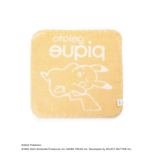 Pokemon Center Online exclusive hand towel with yellow background and Pokemon logo from Japan