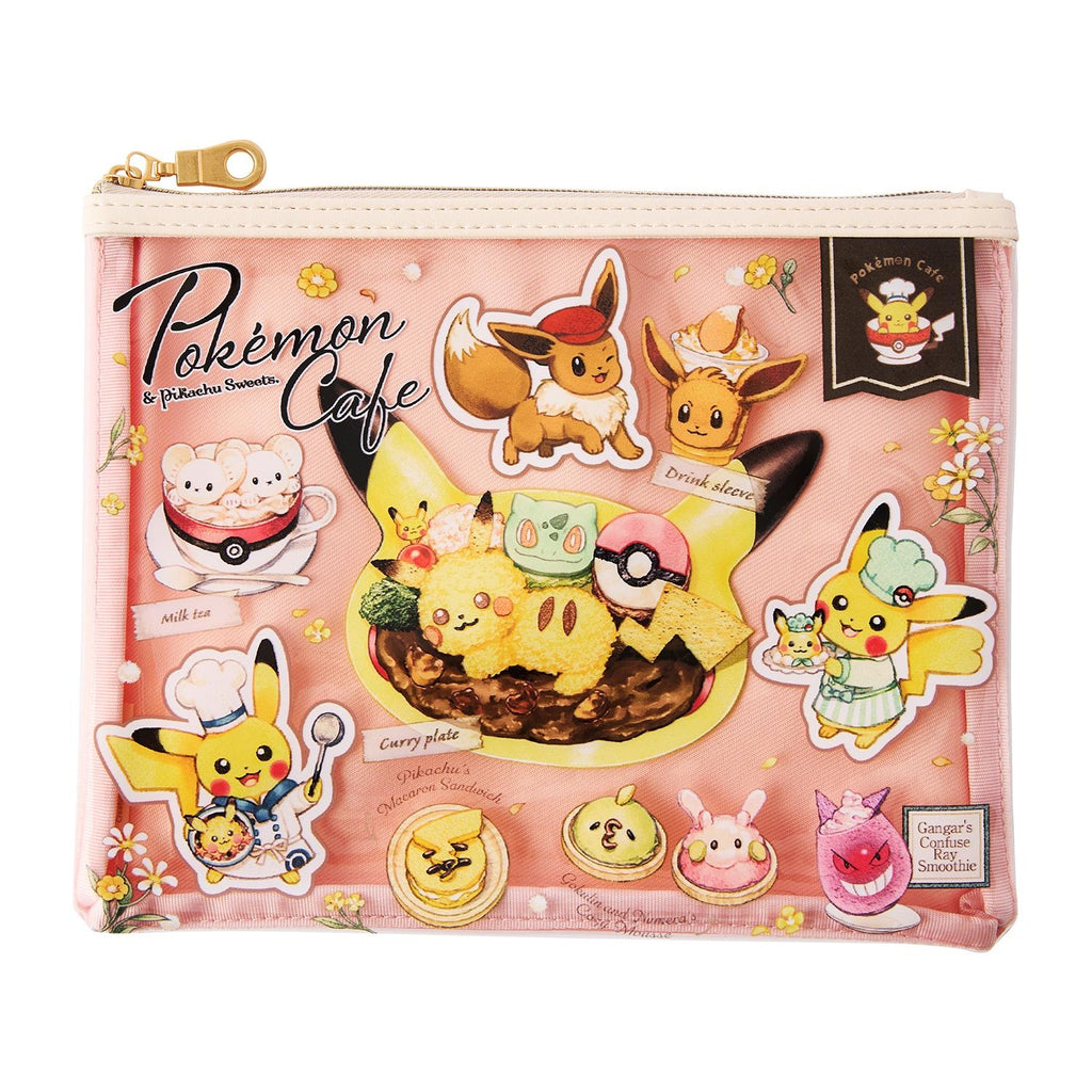 Clear pouch & macaron pouch set Pokémon Cafe & Pikachu Sweets