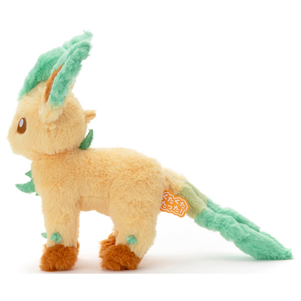 Pokemon Leafia plushie sitting down with detailed wings from Japan