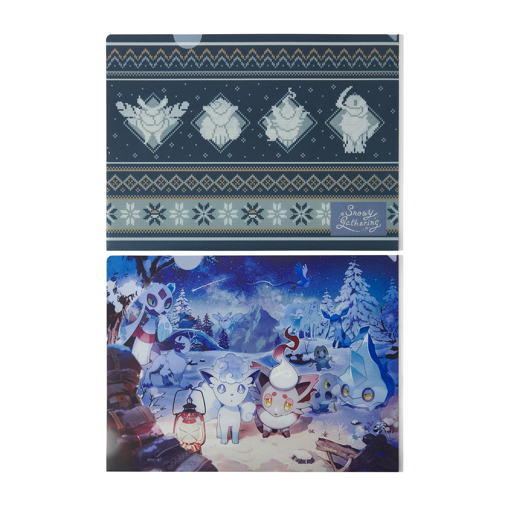 Set of 2 A4 clear files Snowy Gathering