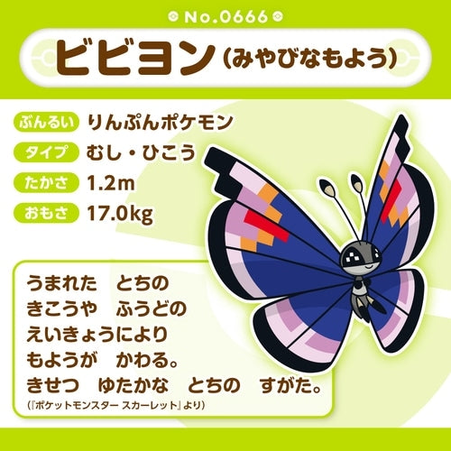 Pokémon Fit Vivillon (Elegant Pattern) #666 Official Plush