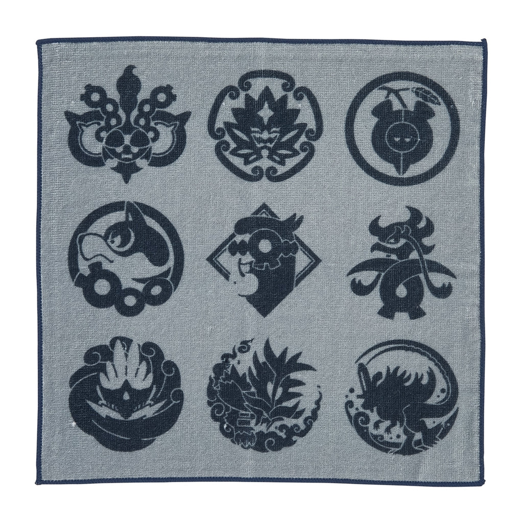 Hand Towel Poke Crest Kitakami no Sato with unique crest design from Japan