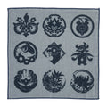 Hand Towel Poke Crest Kitakami no Sato with unique crest design from Japan