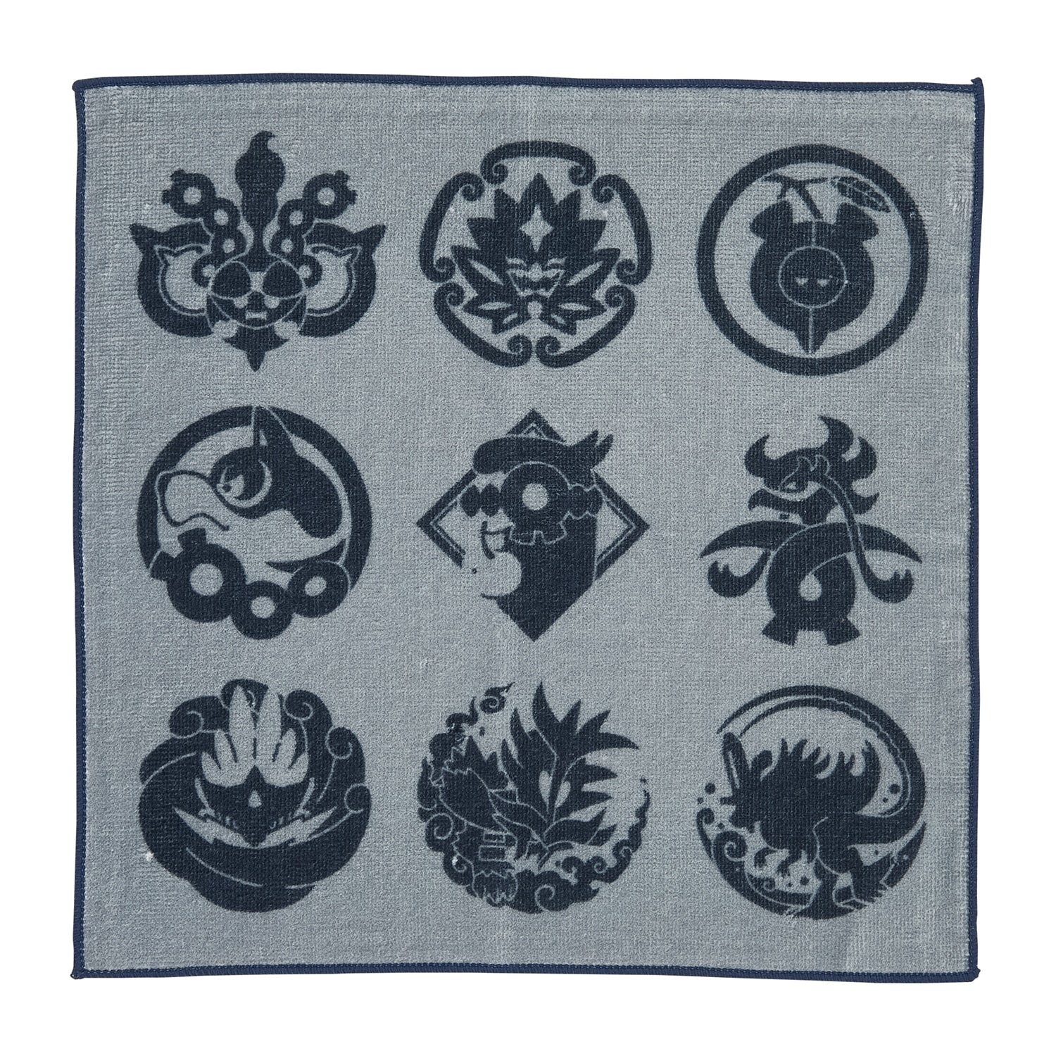 Hand Towel Poke Crest Kitakami no Sato with unique crest design from Japan
