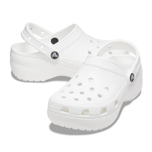 Crocs Classic Platform Clog W from Japan, white platform sole with holes, authentic Japanese streetwear
