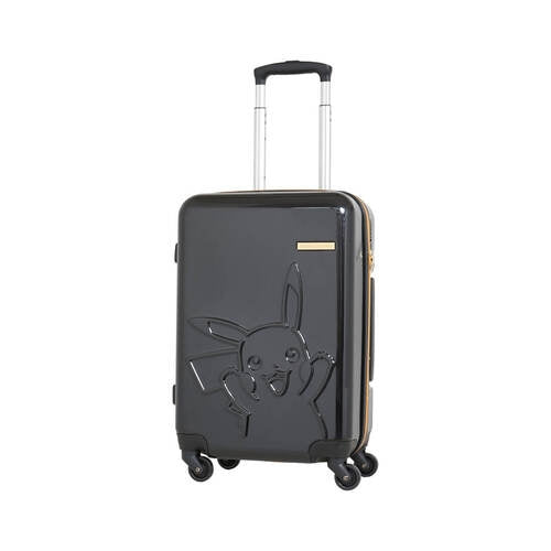 Pikachu Suitcase S Black from Japan - front view with Pikachu character
