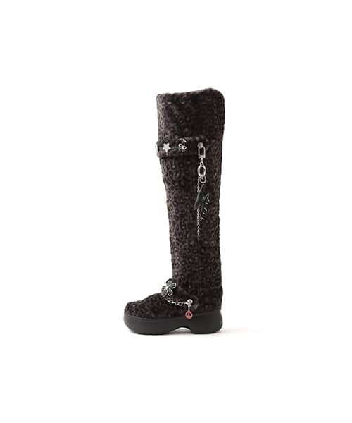 Crocs Unfurgettable Leopard Knee High Boot with leopard print design from Japan