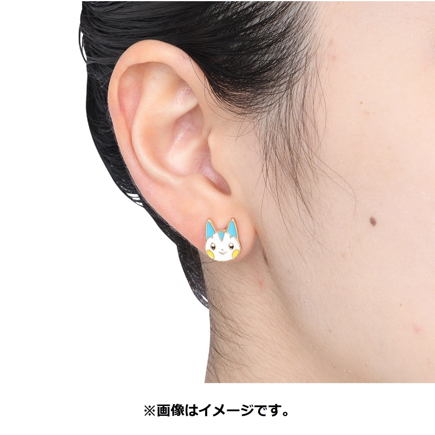 Detailed Pachirisu Earrings with vibrant colors, made in Japan