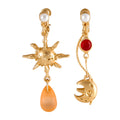 Lunatone Pokémon earrings with crescent moon design from Japan