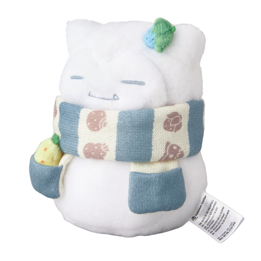 Adorable Snorlax snowman plushie Japan exclusive collectible with hat and coal eyes