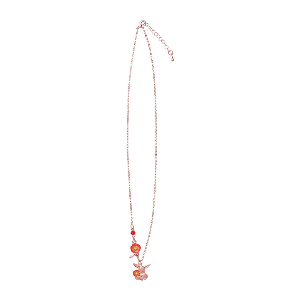 Necklace Fleur de Coquelicot with chain and adjuster, authentic Japanese Pokemon collectible
