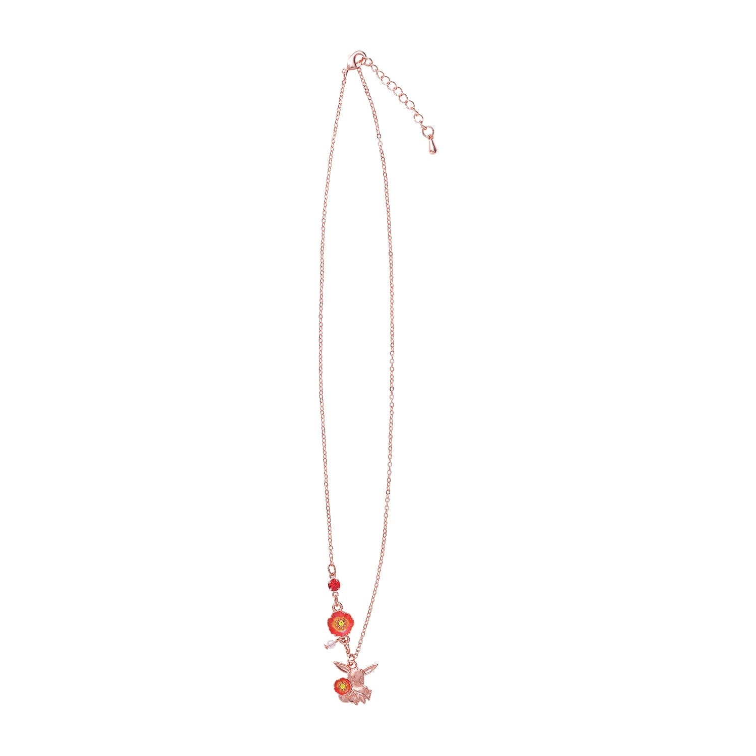 Necklace Fleur de Coquelicot with chain and adjuster, authentic Japanese Pokemon collectible