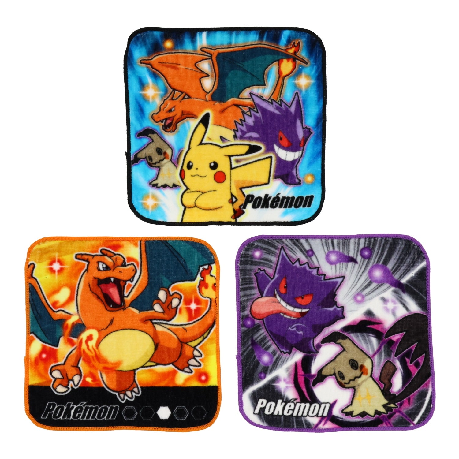 Pokemon mini towel set with colorful characters from Japan