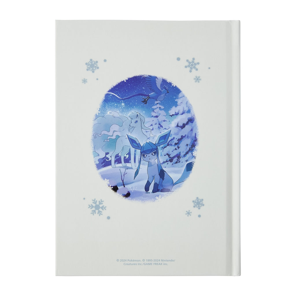 Official Pokemon Center Japan notebook featuring Snowy Gathering design from Japan