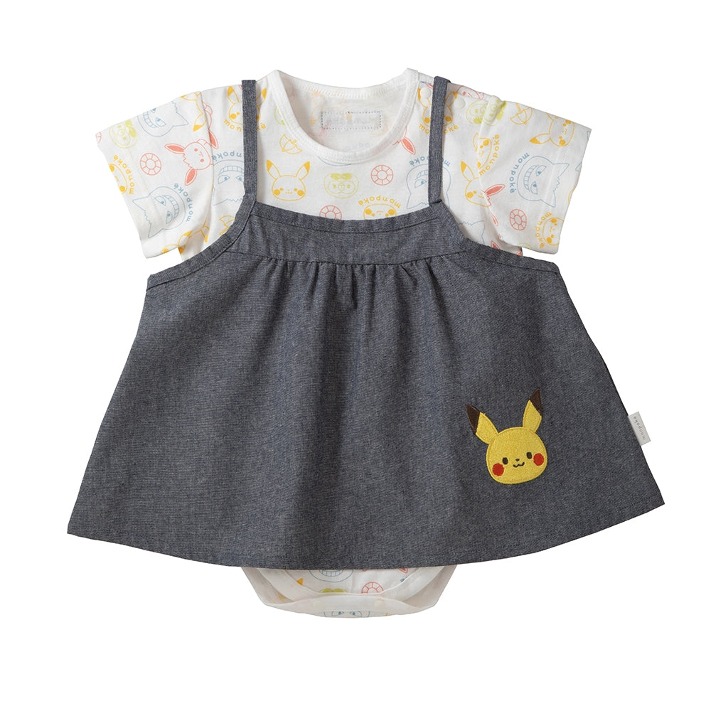 Monpoke Short Sleeve Romper with Cami Dress Navy