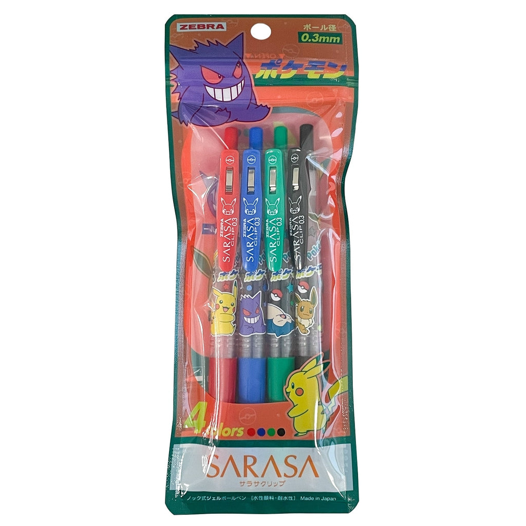 Sarasa clip 4 color set with Charmander artwork from Japan