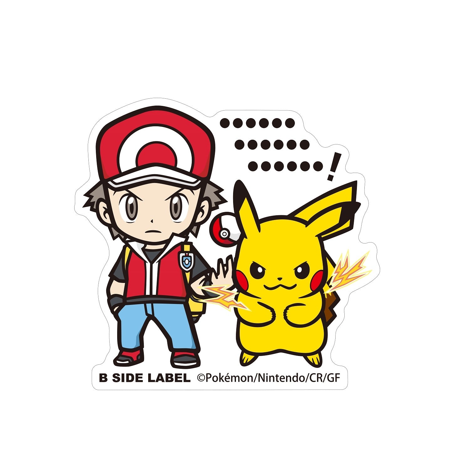 B-SIDE LABEL Pokemon Sticker BIG Red & Pikachu