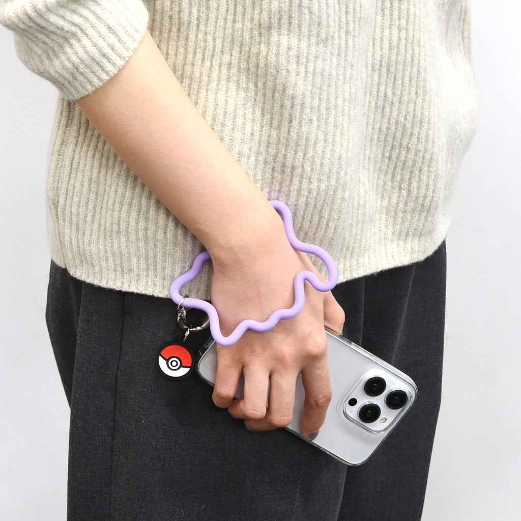 Close-up of Ditto Metamon Bracelet with detailed Pokemon logo from Japan