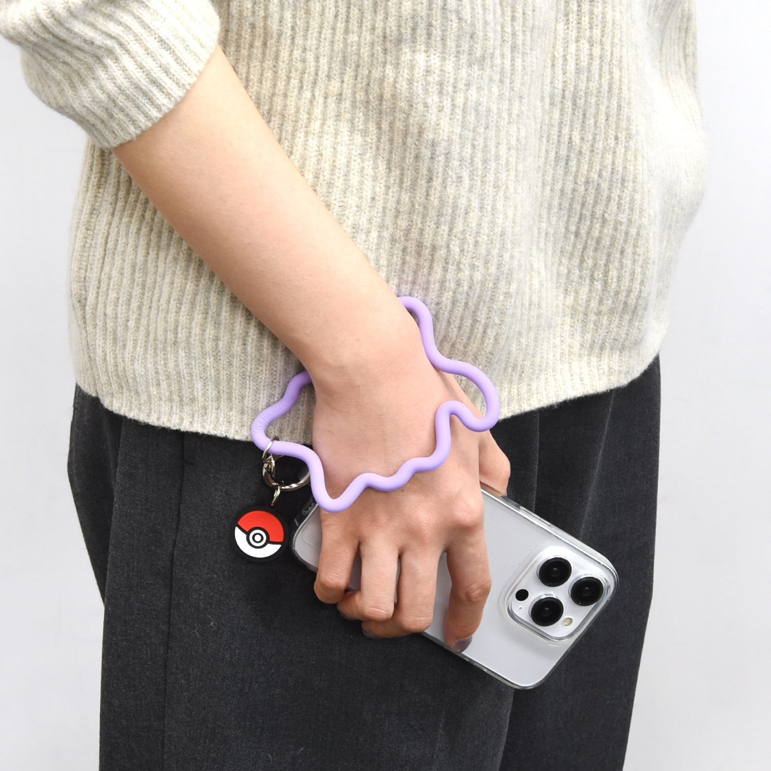Close-up of Ditto Metamon Bracelet with detailed Pokemon logo from Japan