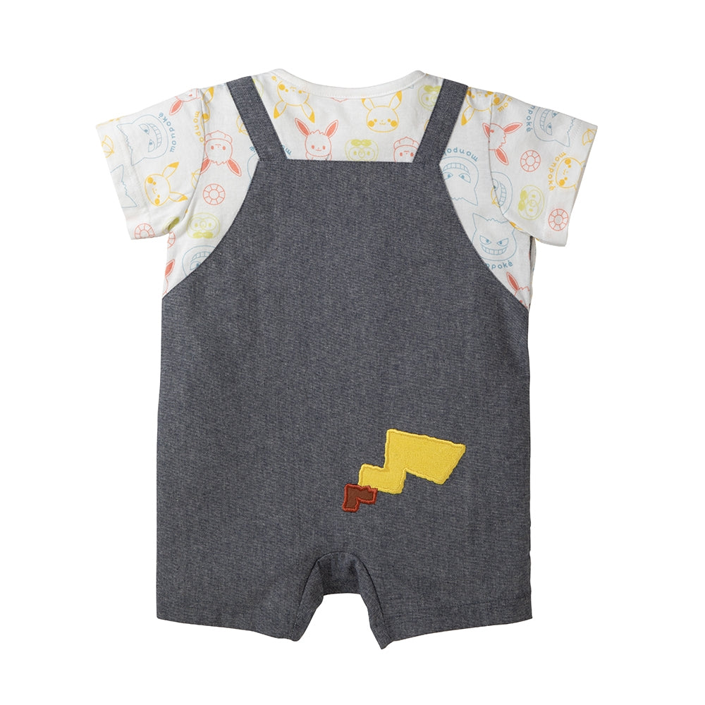 Monpoke overalls type short sleeve rompers navy