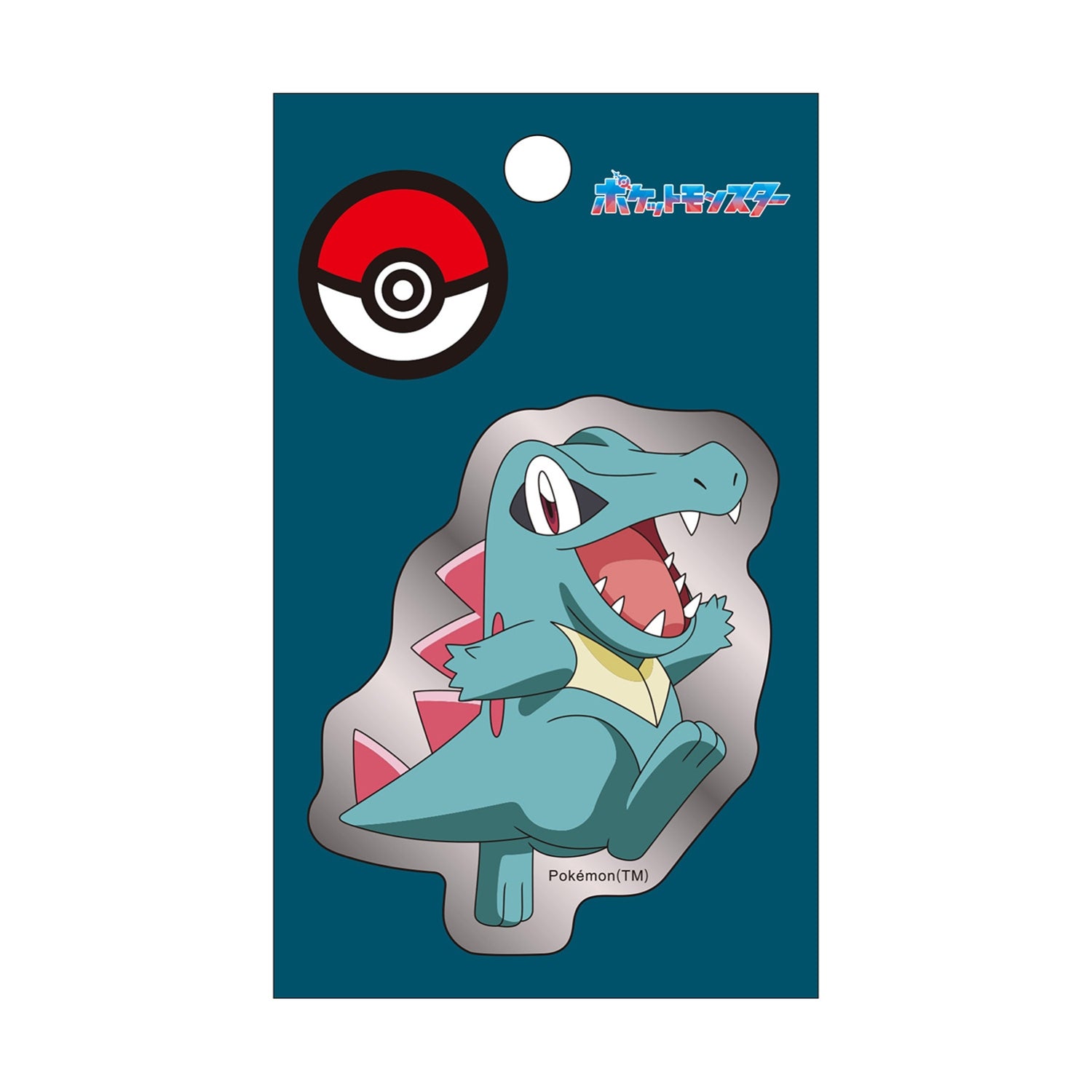 Silver sticker crocodile, Totodile design, from Japan