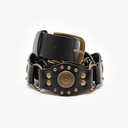 atmos pink Rivet Faux Leather Belt