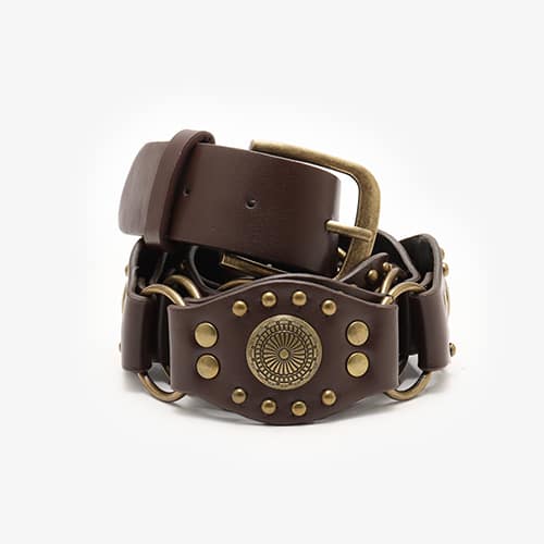 atmos pink Rivet Faux Leather Belt