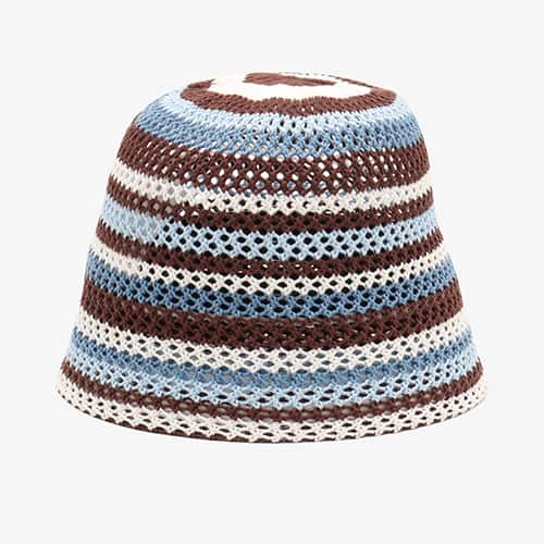 atmos pink Border Crochet Bucket Hat from Japan, pink crochet details