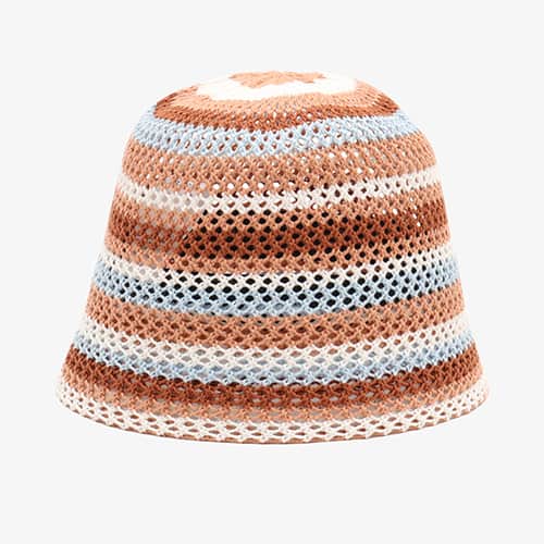 atmos Pink Border Crochet Bucket Hat with pink crochet details from Japan
