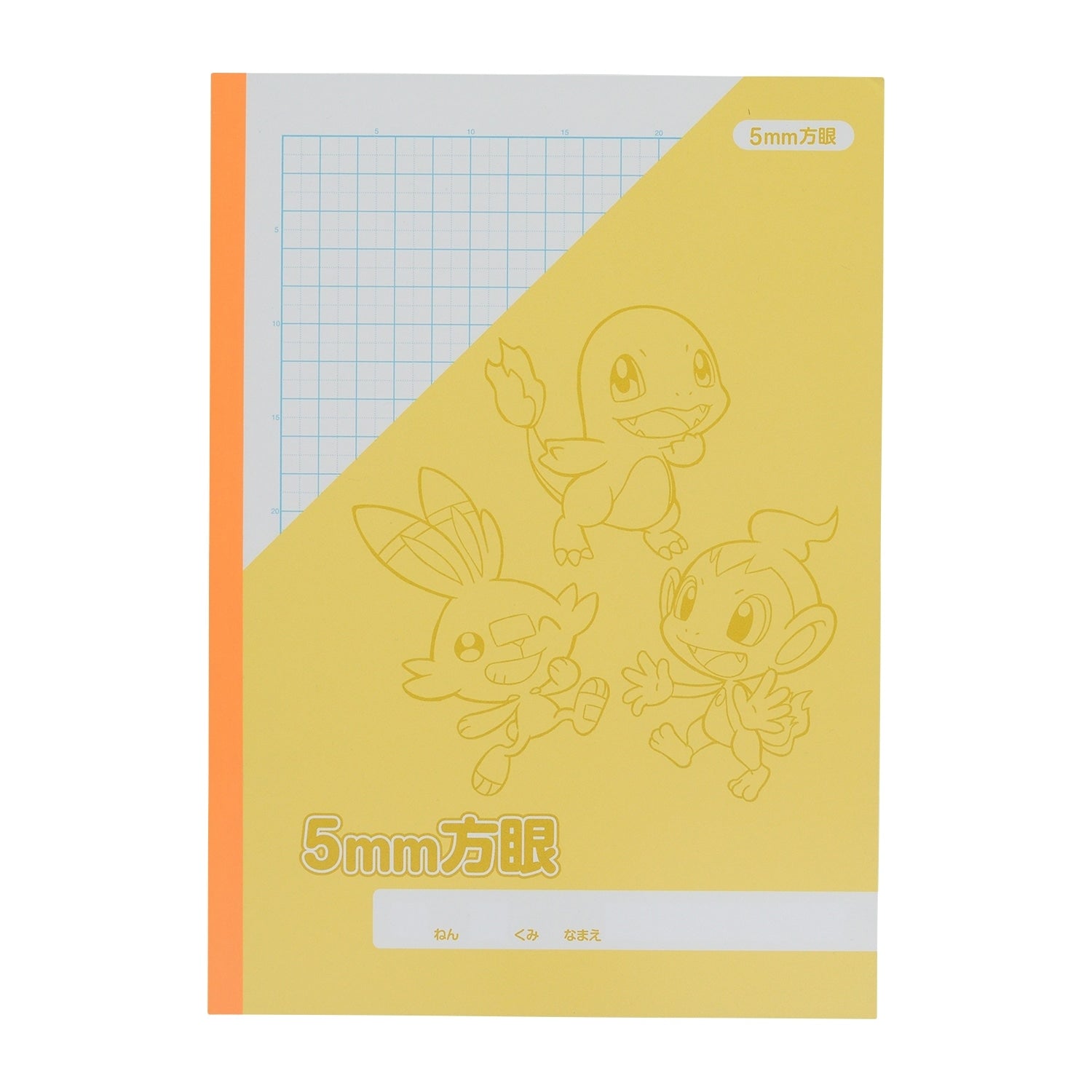 Charmander notebook with 5mm grid from Japan, featuring fire-type Pokemon