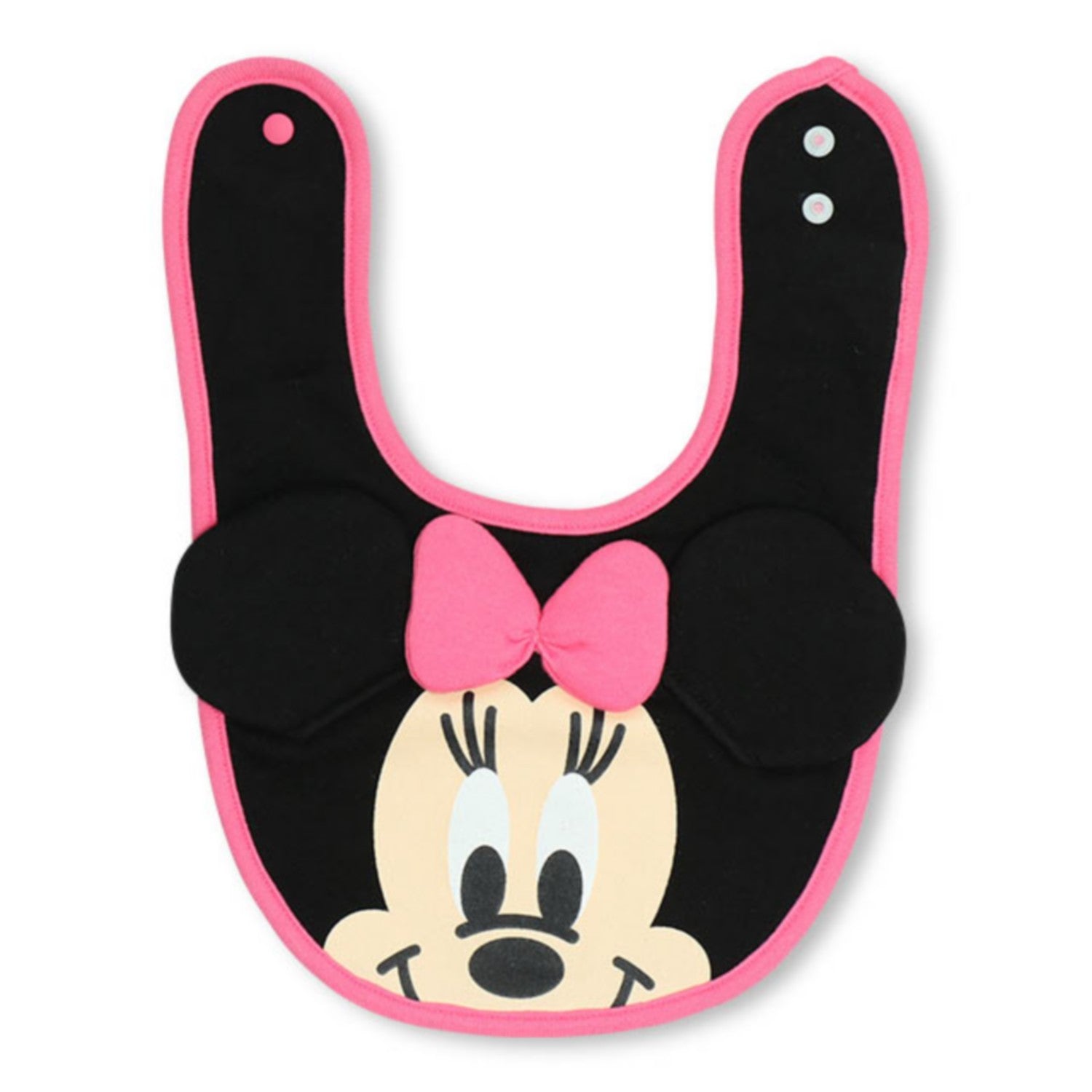 [Baby Doll] Minnie Pop-up Bib 5347 / Baby Baby Gift Present Baby Items 3D Motif Snap Button Included (Adjustable to 2 Levels) Reversible Specifications Polyurethane Coating