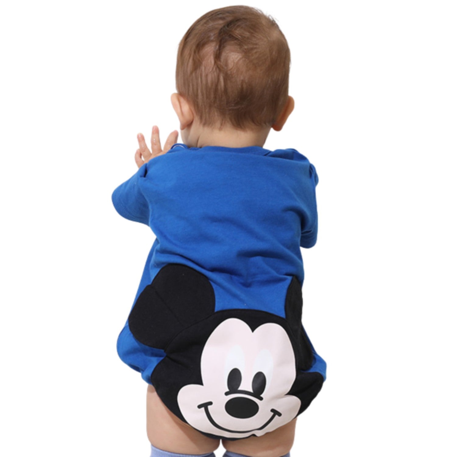 [Baby Doll] Mickey Chubby Rompers 8207B / 70-80cm Baby Size Baby Baby Shower Gift Present Baby Clothes Short Sleeve 3D Motif Tenjiku Material