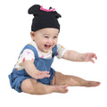 [Baby Doll] Minnie 3-piece gift set with gift box 9136B [DY] / 70-80cm Baby size Baby Baby gift Present Baby clothes Short sleeve body suit Romper Bottoms Overalls Hat Hat Coordination set 3D motif Ears