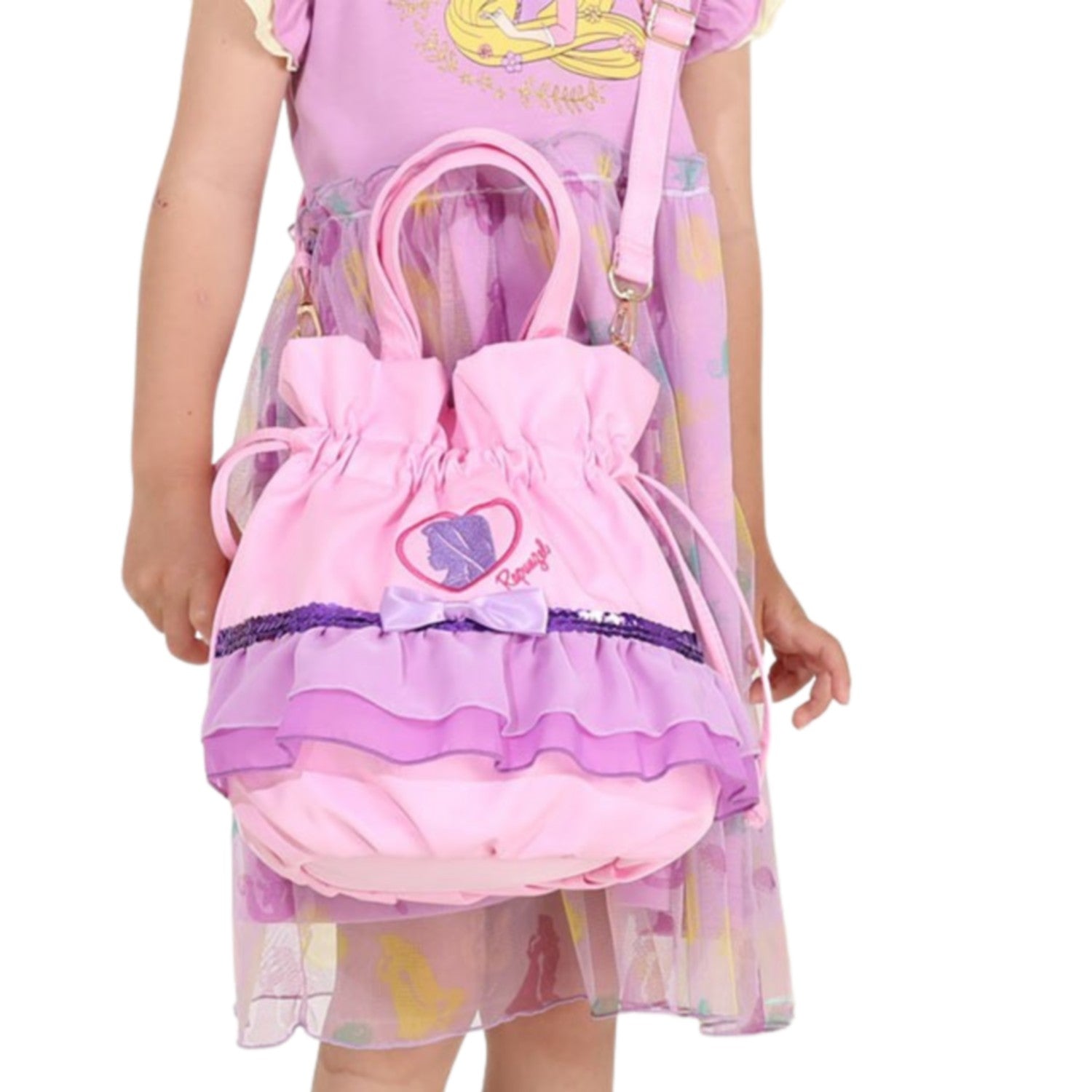 [Baby Doll] Rapunzel Princess / 2WAY Drawstring Pochette 9453 / Carrying Bag Bag Tote Bag Shoulder Bag Shoulder Belt Length Adjustable Magnetic Button Princess Girly