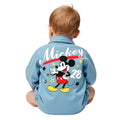 [Babydoll] Mickey Denim Shirt Plump Romper 0769B / 70-80cm Baby Size Baby Baby Shower Gift Present Baby Clothes Long Sleeve Shirt Denim 100% Cotton