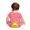 [Baby Doll] Pooh Butt Character Romper 1208B / 70-80cm Baby Size Baby Baby Shower Gift Present Baby Clothes Short Sleeve Border Pattern Applique Tenjiku Material