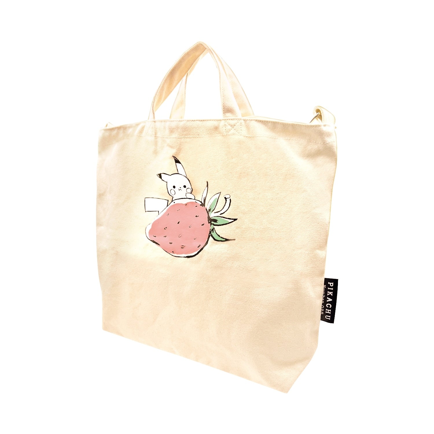 Shoulder tote “Pikachu number025” strawberry