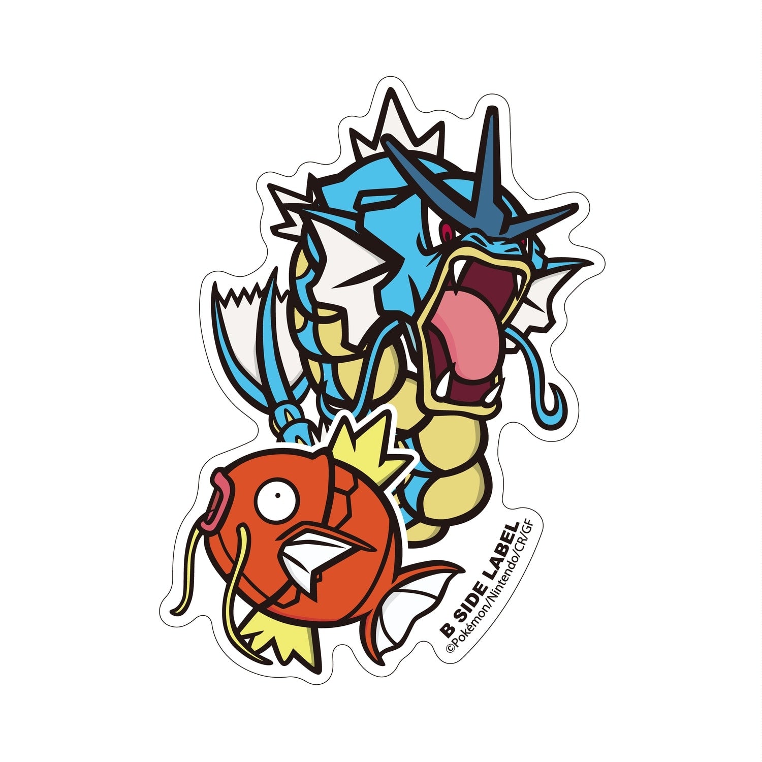 Magikarp & Gyarados Pokemon sticker with unique design from Japan