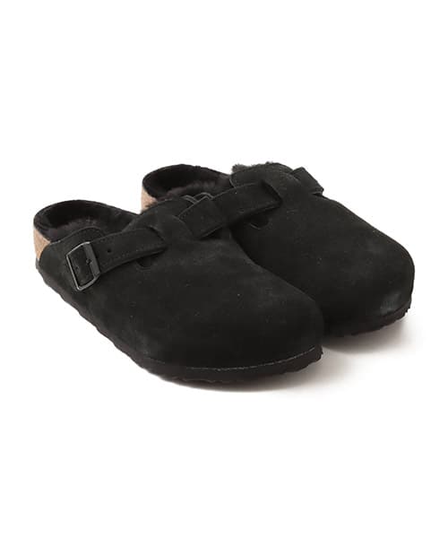 BIRKENSTOCK BOSTON SHEARLING LEVE BLACK LAF sneakers with shearling upper from Japan