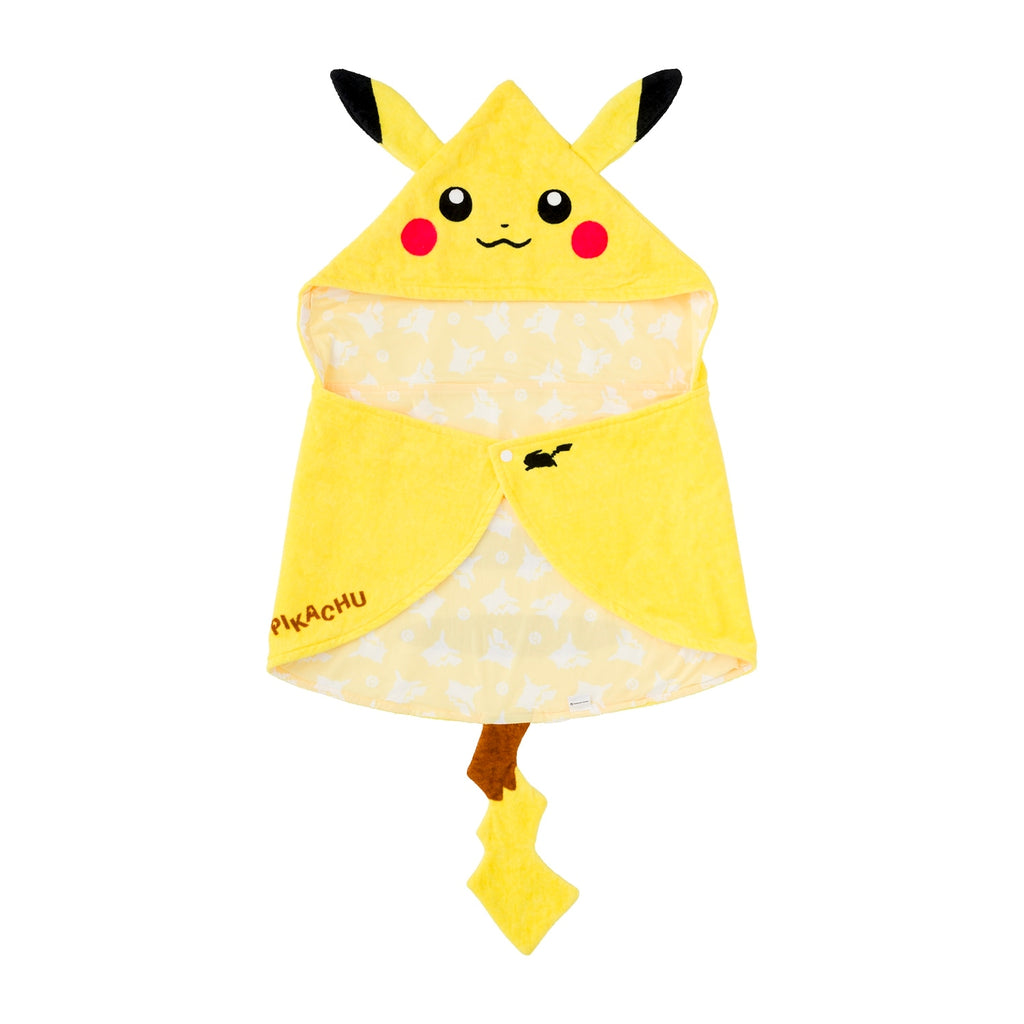 Pikachu Kids hood and towel with tail, colorful anime design from Japan