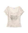 atmos pink Lace Print T-shirt with unique design from Japan