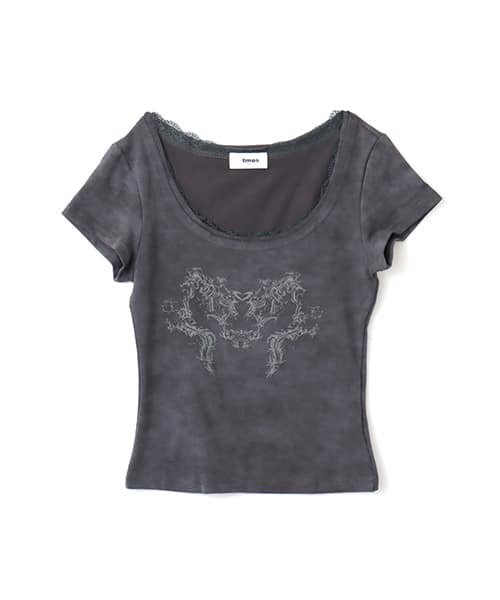 atmos pink Lace Print T-shirt with unique design from Japan