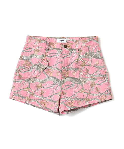 atmos pink Real Tree Camouflage Shorts with unique camo print, from Japan